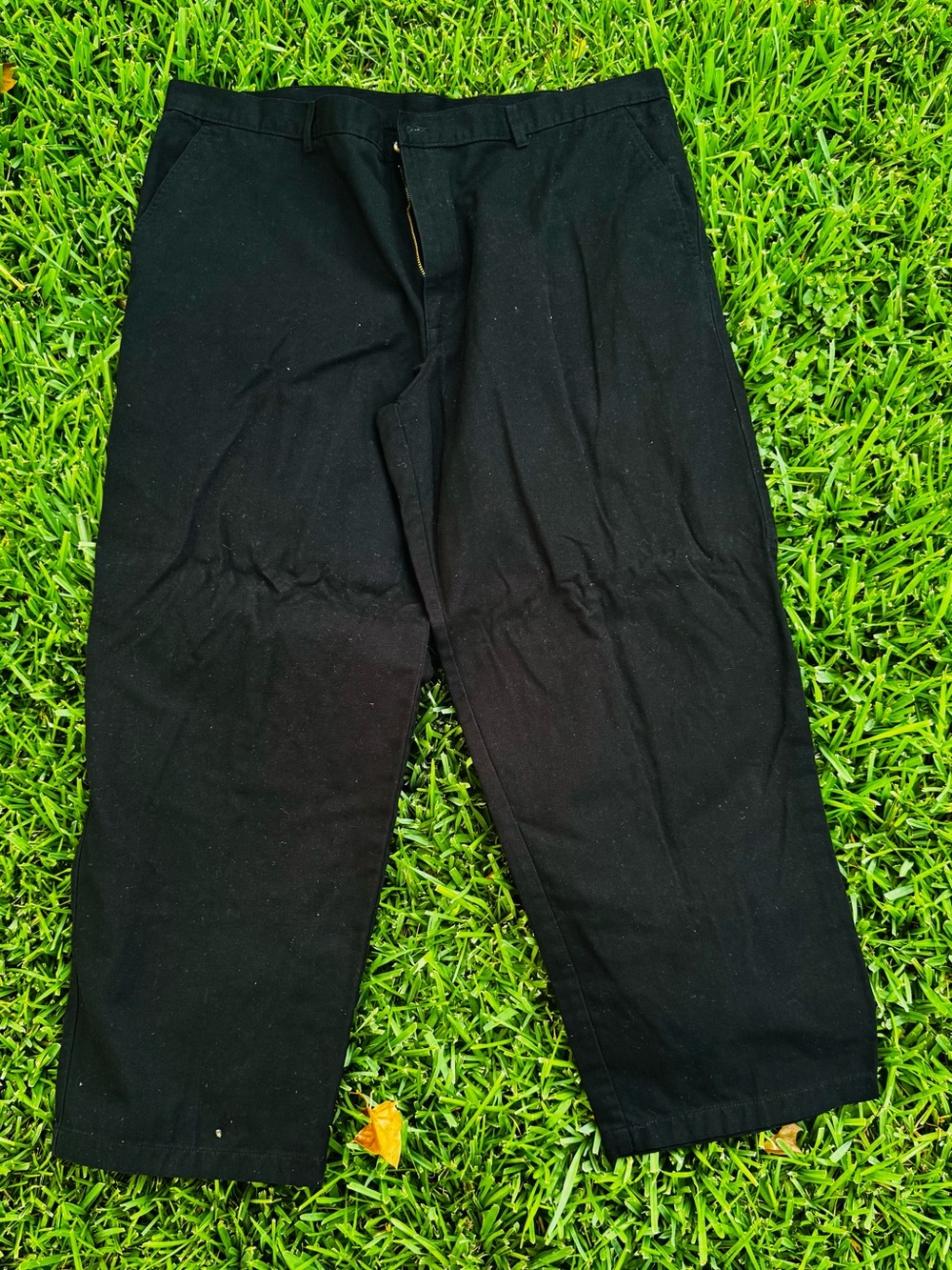 George Men's 46x32 Black Chino Pants Straight Fit